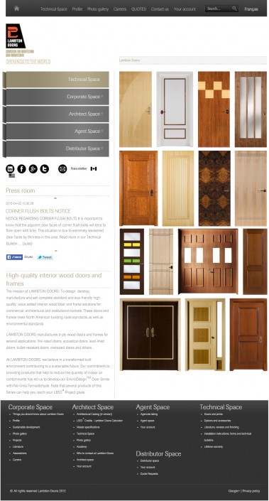 PORTES LAMBTON Site Web